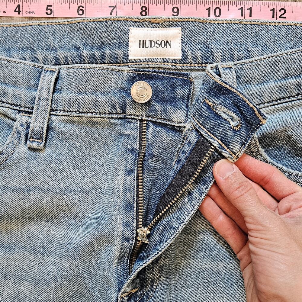 Hudson High Rise Wide Leg Jeans Women’s 31 Light Wash Distressed‎ Denim Retro - Picture 5 of 10